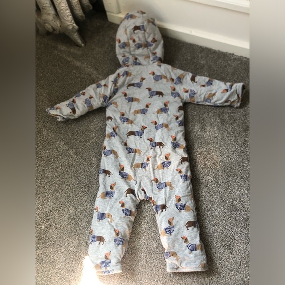 Baby Boden Dachshund Wiener Dog Print Hooded Cotton Bunting Size 18-24 Months - Picture 12 of 15